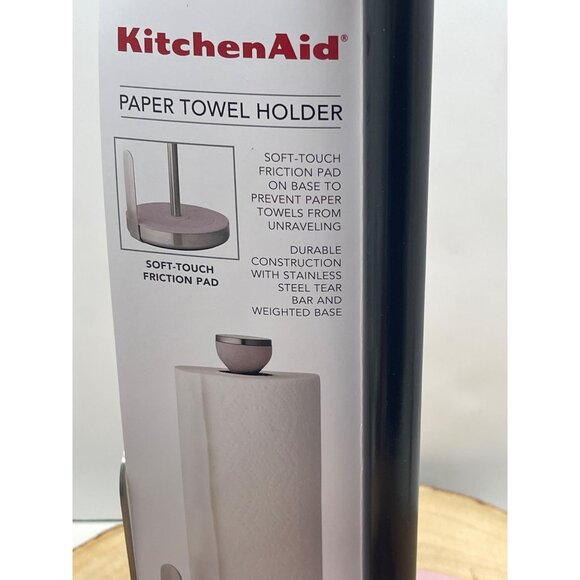 KitchenAid White Paper Towel Holder With Soft-Touch Friction Pad & Weighted base - Picture 5 of 8